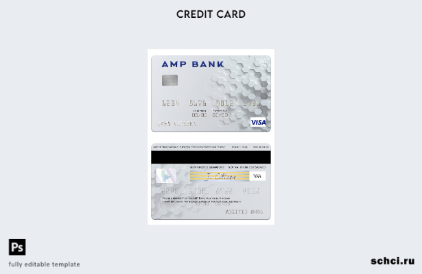 цифровая загрузка шаблона визовой карты Australia AMP Bank